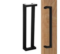 Stainless Steel Handle, Double Curved Pull Lever, 23.62x5.51x2.76 Inches Rust Resistant Sturdy Design, Square Tube Door Grip for Front Door, Kitchen, Closet, Bedroom, Sliding Entry, Indoor, Outdoor