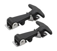 Stainless Steel Hood Catch - Rubber T Handle Latch 2pcs Set, Flexible Vehicle Hood Lock, Cargo Box Drawer Latch for Truck SUV Trailer Storage Cabinet Secure Fastening Hardware Kit