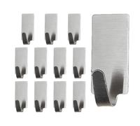 Stainless Steel hooks- 12pcs Wall Mounted Adhesive hooksFor Bath Towels, Durable Punch-Free Utility hooksWith Strong Adhesive | Towel hooksFor Clothes Scarves Bathroom Kitchen And Home Organizatio