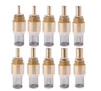 Stainless Steel Hose Barb Filter 3 PCS 6~19mm Hose Check Valve With Filter Water Pump Foot Garden Irrigation Pipe One-way Aquarium Brass Fittings(6mm)