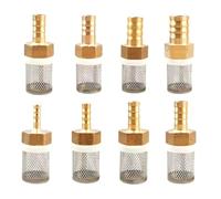 Stainless Steel Hose Barb Filter 4 PCS G1/2 6-25mm Stainless Steel Mesh Hose Filters Garden Irrigation Pump Protection Filtering Water Cleaning Brass(G1I2-19mm)