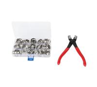 Stainless Steel Hose Clamp Kit | 80PCS Single Ear Pipe Clamps with Clamping Pliers | 9 Sizes for Automotive/Marine/Industrial Use | Oxidation & Tarnish Protected