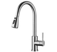 Stainless Steel Hot And Cold Faucets In The Kitchen Can Be Rotated Pulled And Extended For Use In The Kitchen And Bathroom(A)