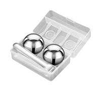 Stainless Steel Ice Cubes, Reusable Whiskey Ice Balls, 304 Metal Chill Stones, Large 55mm Diameter, Keeps Drinks Cold Without Dilution, Parties Camping Present, 2.17 Inches, 2pcs