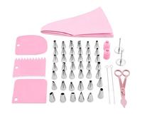 Stainless Steel Icing Nozzles Piping Kit for Cake Cupcake Decorating, Includes Reusable & Disposable Pastry Bags, Couplers, Cake Scrapers, Cleaning Brush, Flower Nail (Silver,60 PCS)