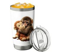 Stainless Steel Insulated Cup, Monkey Pattern Water Bottle, 600 ml Doble Wall Thermal Bottle, Insulated Tumbler with Sl inish, Travel Cup Fun Design, Beverage Accessory for Gym or Office