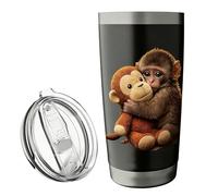 Stainless Steel Insulated Tumblers - Monkey Pattern Travel Cup, Double Wall Drink Mug | Large Capacity Thermal Beverage Container Drinkware Set, Stainless Steel Insulated Tumbler Drinking Cup