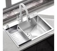 Stainless Steel Kitchen Sink 1 Bowl Workstation with Faucet - Rectangular Undermount Design for Bar RV And Home Use - Essential Large Bowl for Efficient Meal Prep