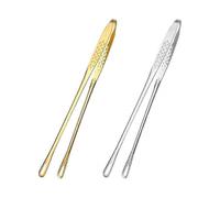 Stainless Steel Kitchen Tongs, 2 Pieces 27.5 cm Kitchen Tongs with Serrated Handles, Barbecue Tongs, Food Tongs Cooking for Family Dinners, Kebabs, B