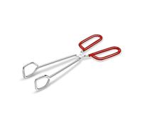 Stainless Steel Kitchen Tongs Hiash Heavy Duty Cooking Tongs Good Grips 10-inch Scissors Tongs with Comfortable Red Handle for Cooking Barbecue-WG