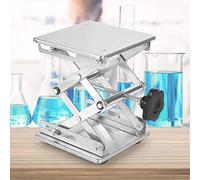 Stainless Steel Lab Lift Table, 75Mm-270Mm High Precise Adjustable Aluminum Alloy Manual Lift Platform, 150X150 Mm Lab Lift Stand Table For Physical, Chemical, Biological Experiments, HUANGHAIQIU