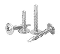 Stainless Steel Large Flat Head Self-Tapping Screws, 20/200PCS Cross Head Fasteners for Wood Metal Furniture Repair(60PCS,13mm)