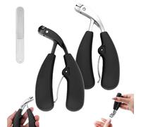 Stainless Steel Large Opening Nail Clippers,Thick Toenail Clippers for Seniors, Large Toe Nail Clippers for Thick Nails (Black, Silver)