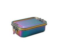Stainless Steel Leak-proof Metal Lunch Box with Secure Lid for School, Office & Picnic - Rainbow Color Design