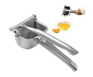 Stainless Steel Lemon Squeezer - Fruit Squeezing Tool With Lever Mechanism | Manual Fruits Juicer | Stainless Steel Hand Press Fruit Juicer For Lemons, Watermelons, Oranges, Grapes
