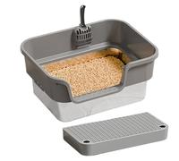 Stainless Steel Litter Box - Anti-Leakage Indoor Pet Toliet | Metal Cat Litter Box with High Sided - For Small Animals Indoor Corner Apartment Bedroom Balcony Terrace Garden