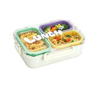 Stainless Steel Lunch Box, 3 Compartment Leak Proof Food Container, Meal Prep Box with Lid, Portable Healthy Food Storage Solution for School Camping Fruits Meat Snacks, 8.98x6.61x2.72 Inches