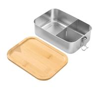 Stainless Steel Lunch Box - 304 Stainless Steel Wood 850ml Leakproof Divide