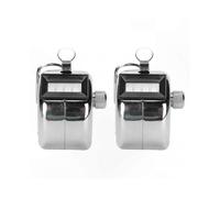 Stainless Steel Manual Counter 0-9999 for Workshop and Inventory Management, 2 Pack Metal Hand Tally Knob
