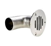 Stainless Steel Marine Deck Curved Floor Drain - Yacht Drain Outlet | Boat Floor Deck | 32mm Fixed Cover With Mesh, Retractable Cover, For Bathroom Kayak, Rust-Resistant For Marine Sewerage Management