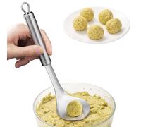 Stainless Steel Meatball Maker - Long Handle Shaper with Holes , Meat Ball Forming Tool with Holes , Kitchen Cooking Gadget for Chicken Pork | Vegetarian Lentil Patty Forming, Meal Prep Bulk Cooking