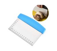 Stainless Steel Metal Grill Scraper - Ideal as a dough cutter for bread and pizza dough - Multi-Purpose Kitchen Tool for Flat Grill Plate (Blue)