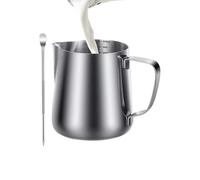 Stainless Steel Milk Frother Cup 350ml Steaming Pitchers Decorating Pen Dishwasher Safe Cappuccino Pouring Jug Cafe Kitchen Travel Restaurant Home Smooth Flow Design Stable Grip Professional Tool | Pe