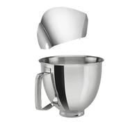 Stainless Steel Mixer Bow, A61I, Compatible con Kitchenaid 4,5-5QT, accesorios for amasadoras con base inclinable, piezas de tazón de mezcla con mango + cubierta protectora de descarga