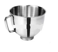 Stainless Steel Mixer Bow, Adecuado, Compatible con accesorios compatibles con máquina de Chef de tazón mezclador de acero inoxidable KitchenAid 4.5QT/5QT,for Mixer Bowl Replacement