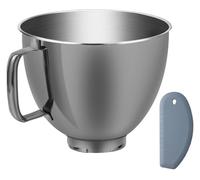 Stainless Steel Mixer Bow, Tazón de mezcla gris de acero inoxidable for batidoras con cabezal inclinable de 4,5-5 cuartos, apto for lavavajillas con raspador de silicona ,for Mixer Bowl Replacement