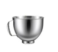Stainless Steel Mixer Bow, Tazón mezclador de acero inoxidable, Compatible con KitchenAid serie 4,5-5 QT, cabezal inclinable, mezcla de 5 cuartos con mango,for Mixer Bowl Replacement