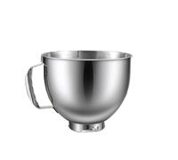 Stainless Steel Mixer Bow, Tazón mezclador de acero inoxidable, Compatible con KitchenAid serie 4,5-5 QT, cabezal inclinable, mezcla de 5 cuartos con mango,for Mixer Bowl Replacement