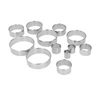 Stainless Steel Mousse Ring Set | 12 Sizes Round Cake Form & Fondant Cutter | Non - Stick Baking Tools for Cookies/Cheese/Vegetables | Resilient Food Form with Storage Box