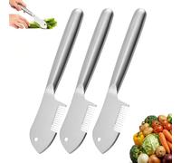 Stainless Steel Multi-Purpose Julienne Peeler Vegetable Julienne Slicer Handheld with Comfortable Handle and Hanging Hole Cuts Every Time (3pcs)