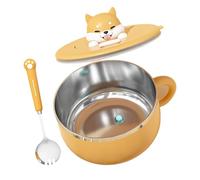 Stainless Steel Noodle Bowl - 1200ml Large Capacity with Phone Holder Lid, Instant Maker Set - Thermal Insulated Handle, Includes Matching Spoon, for College Dorms & Students