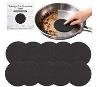 Stainless Steel Pans Cookware Clean Sponge,Stainless Steel Sponge Scrubber Thin Kitchen Cleaning Pad,Croppable Professional Carborundum Sponges,Leaves No Scratches