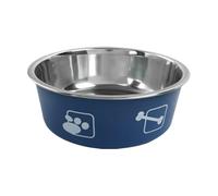 Stainless Steel Pet Bowl, Printed Large Capacity, Food Water Feeder, Easy Clean, Dog Cat Dish, Ideal para Kennel, Farm, Crate, Camping, Home, Feeding Solution, 11x11x4.5cm