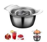 Stainless Steel Pomegranate Peeler Set,Pomegranate Seed Remover Tool,Pomegranates Peelers Cutter Opener,Includes Cutter Deseeder Bowl Wooden Hammer,Convenient Deseeder Tool (Peeler+Bowl)