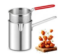 Stainless Steel Pot with Lift-Out Draining Basket,Mini Deep Fryer Pot Set (#1)