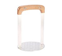 Stainless Steel Potato Masher, Heavy-Duty Vegetable Smasher With Integrated Head And Wooden Handle, Ergonomic Manual Tool, Made From Sturdy 430 Stainless Steel, 4.33x4.33x6.3in