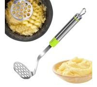 Stainless steel potato masher quickly creates smooth mashed potatoes and ve