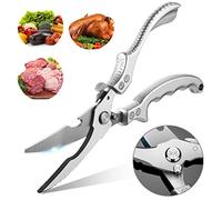 Stainless Steel Poultry Shears Tijeras para Aves Tijeras de Cocina, Tijeras Multiusos de Acero Inoxidable Plateado, Tijeras Profesionales para el Hogar