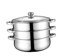 Stainless Steel Pressure Cooker Large Soup Pot with Lid 30x30x23.3CM Induction Compatible Steamer Kitchen Accessory