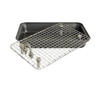 Stainless Steel Rabbit Litter Box - Bandeja de entrenamiento para conejos a prueba de fugas y puntas | Recogedor de malla extraíble para fácil limpieza | Metal Litter Pan for Guinea Pigs, Hamsters