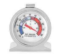 Stainless Steel Refrigerator Freezer Temperature Gauge Large Dial Dual Scale Mechanical Thermometer Stable Base Space Saving for Home Kitchen Cold Storage
