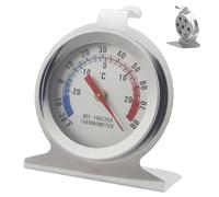 Stainless Steel Refrigerator Thermometer - Large Analog, 6.2x3.8x7cm, -20°C to 20°C / -4°F to 68°F - Cold Storage & Freezer Gauge - Home Kitchen or Commercial Cooler Temperature Monitor