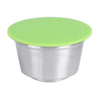 Stainless Steel Reusable Coffee Capsule Mug Refillable Capsule Filter Mug for Coffee Maker Red (Green)