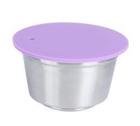 Stainless Steel Reusable Coffee Capsule Mug Refillable Capsule Filter Mug for Coffee Maker Red (Purple)