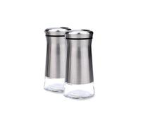 Stainless Steel Salt And Pepper Shakers Set with Glass Base Salt And Pepper Shakers with Adjustable