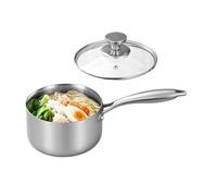 Stainless Steel Sauce Pan - 16cm Small Lidded Cooking Vessel, Steel Kitchen Cookware, Nonstick Sauce Heating Cooker Even Simmer | Lidded Cooking Vessel,for Home Kitchen Restaurant Outdoor